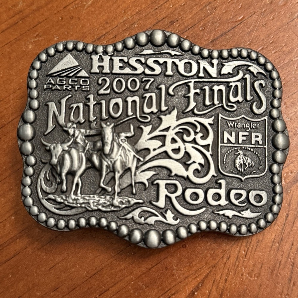 NEW 2007 Hesston Montana Silversmiths National Finals Rodeo Belt Buckle NFR AGCO